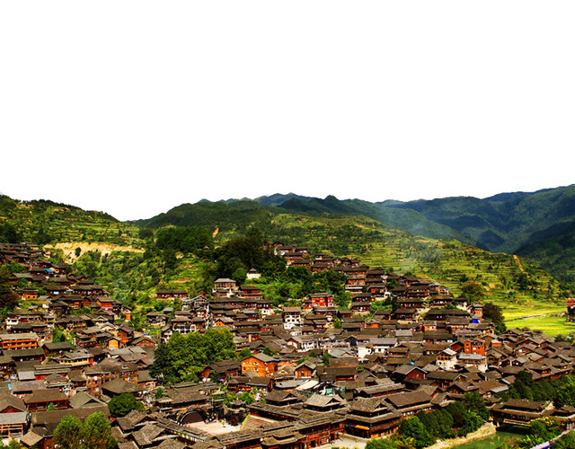 贵州城市俯瞰图矢量素材