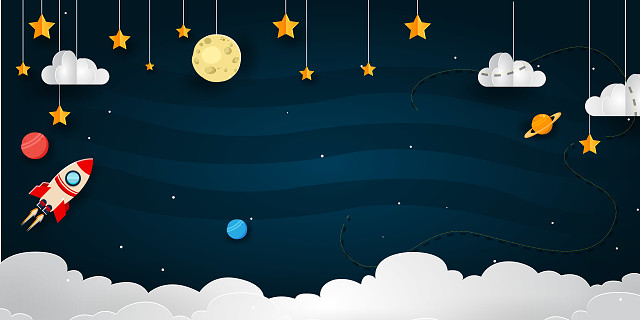 卡通矢量太空背景星空背景素材