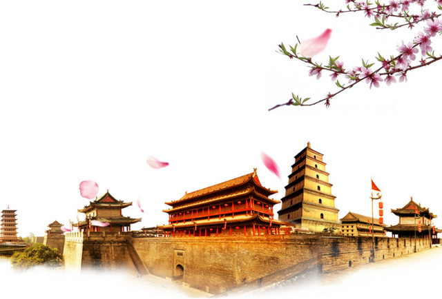 西安古迹海报设计背景素材