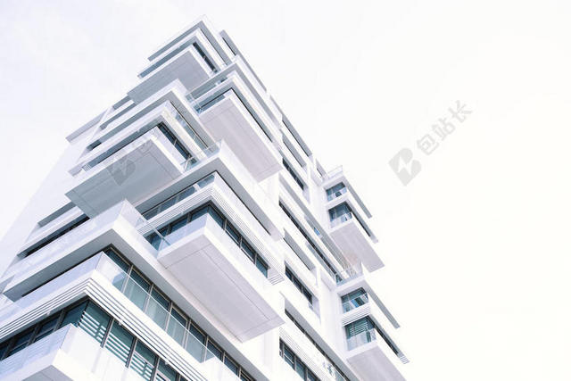 白色现代建筑居民城市建筑背景图片