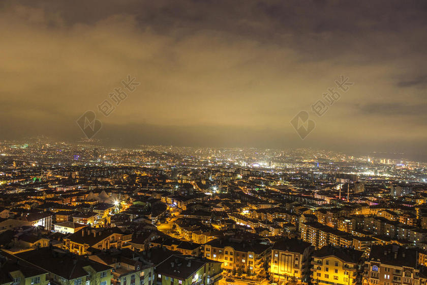 黄昏建筑城市云雾建筑物夜晚光背景图片