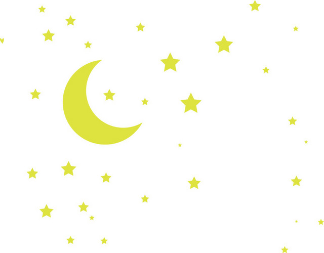 卡通月牙星星