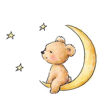 月牙星星小熊