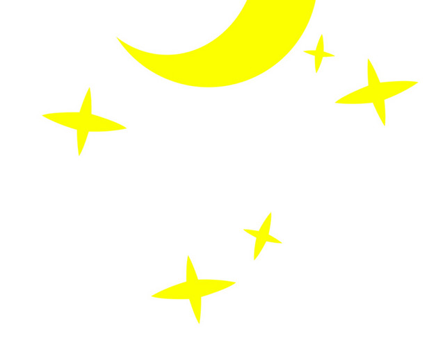 卡通月牙星星