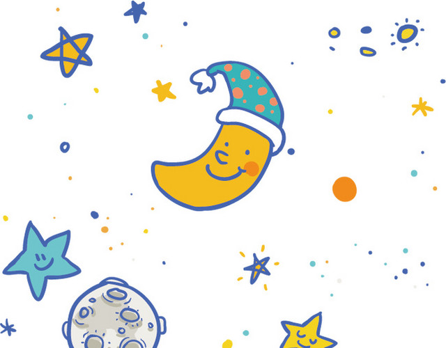 彩色月亮星星