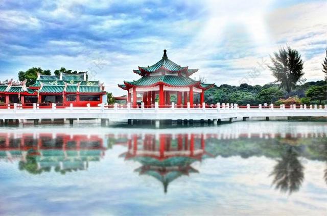 建筑时尚户外湖泊倒影背景图片