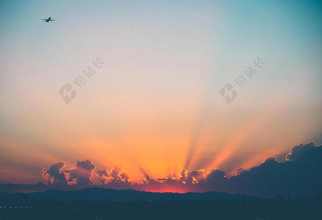 摄影时尚夕阳云层图像背景图片