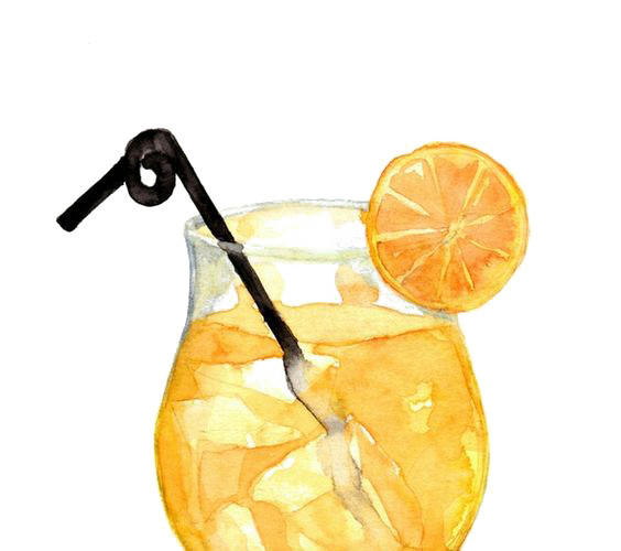 冷饮店饮品手绘插画