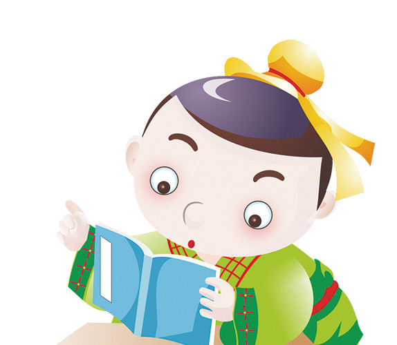手绘卡通古人学习素材