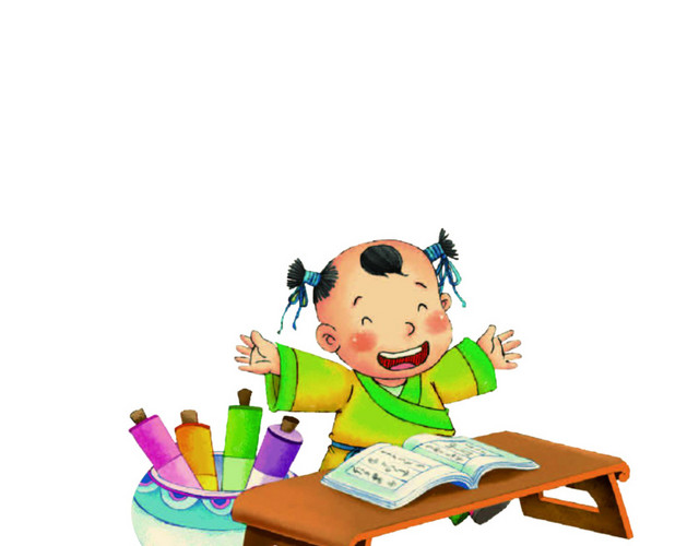 教师节手绘卡通古人学习素材