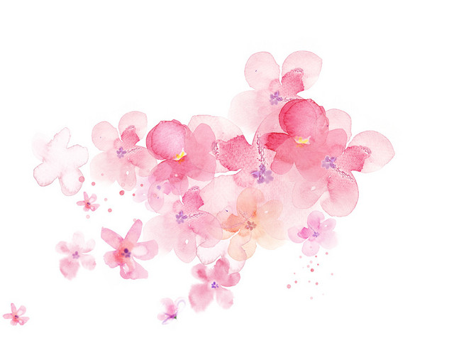 水墨桃花花瓣