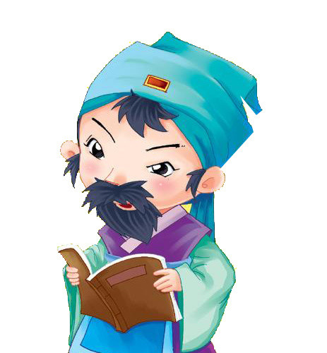 手绘卡通古人学习素材