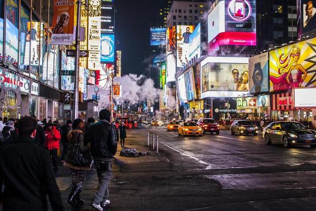 城市灯生活人群街道背景图片