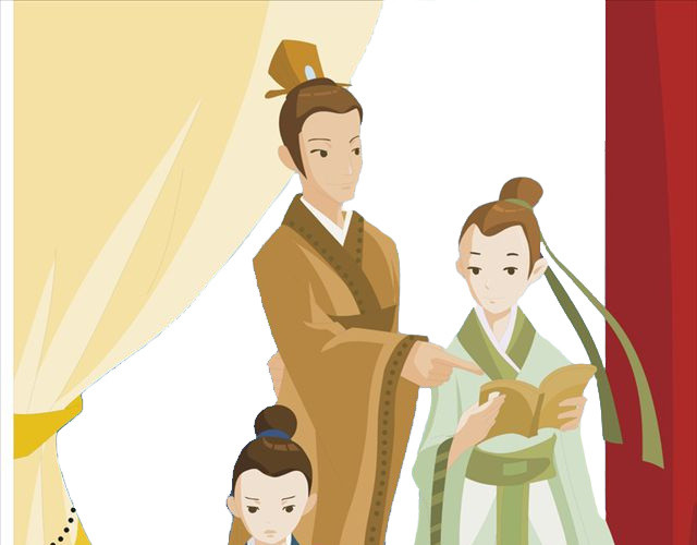 手绘卡通古人学习素材