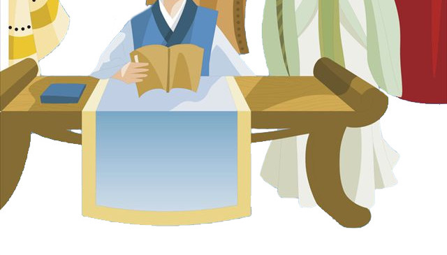 手绘卡通古人学习素材