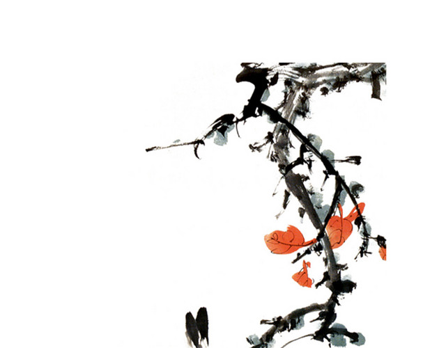 古典中国风鸟语花香梅花背景素材