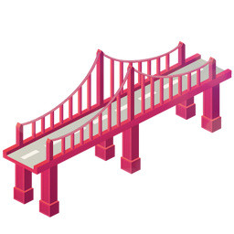 手绘桥梁3D矢量素材