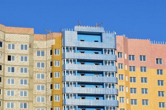 蓝色公寓城市设计建筑居民背景图片