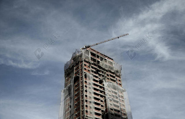 现代城市设计建设中高层楼房背景图片