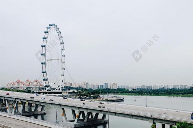 现代城市交通沿海旅游背景图片