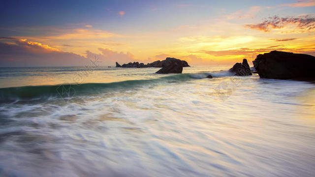 海滩 - 美丽的 - 黎明 - 黄昏 - 流 - 光 - 风景 - 夏天 - 大海 - 沙滩 - 天空