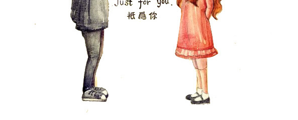 水彩爱心气球人物矢量素材