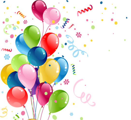 彩色装饰生日气球彩带素材