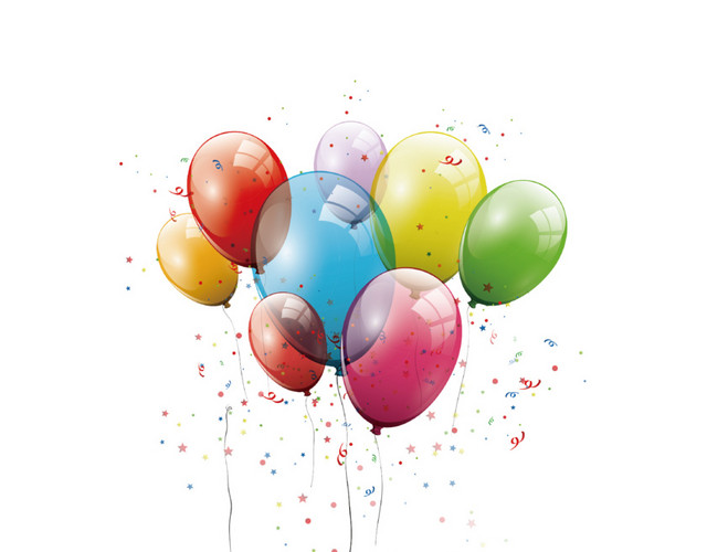 彩色装饰生日气球素材