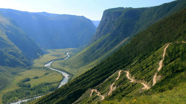自然农村山谷风景背景图片