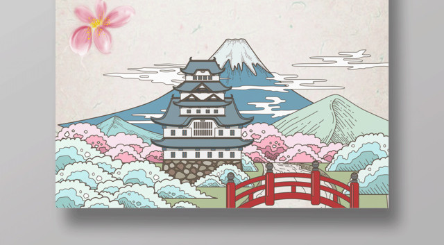 春节旅游畅游日本宣传海报