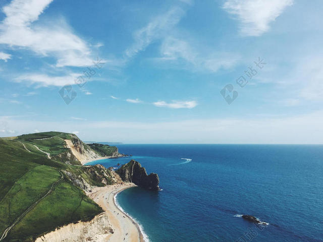 自然海岸线海滩背景图片