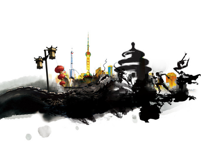 水墨江南水乡