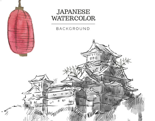 水墨房屋古建筑