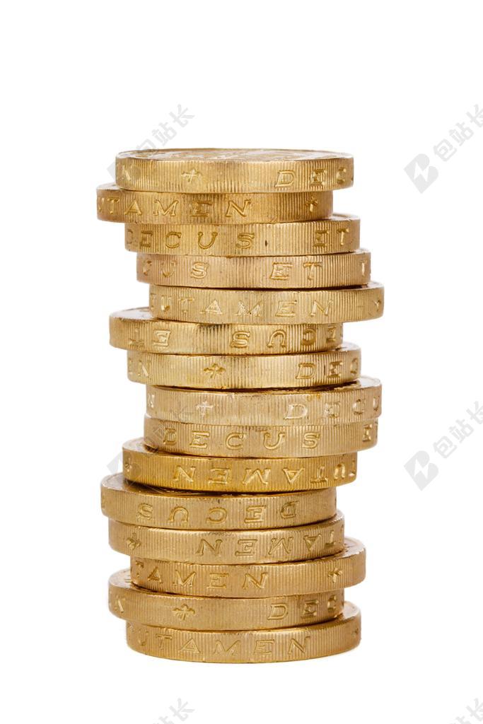 金色金融微观垛堞的金币背景图片