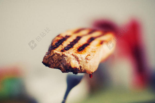 烹饪美味的晚餐烤肉背景图片