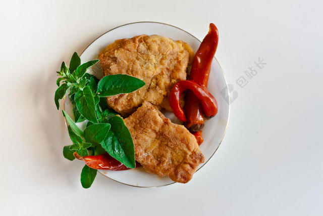 餐饮唯美鱼排背景图片