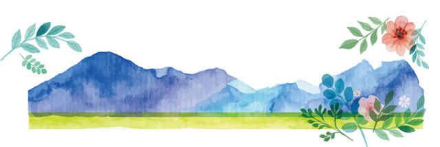 水彩国画山水画素材