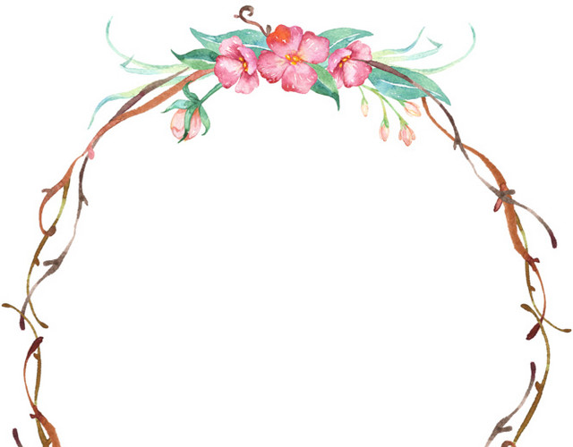 花环水彩免抠素材