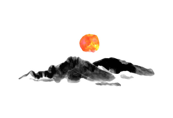 水墨山设计素材