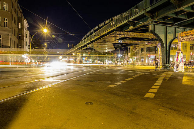 唯美夜景公路背景图片