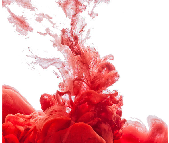 红色水溶水彩素材元素