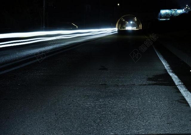 汽车 - 开车 - 灯 - 长时间曝光 - 夜 - 夜晚 - 道路