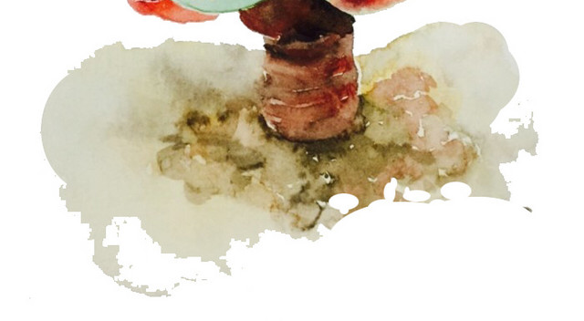 水彩盆栽多肉素材PNG