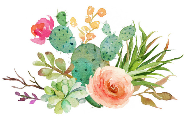 水彩手绘花朵花卉装饰素材PNG