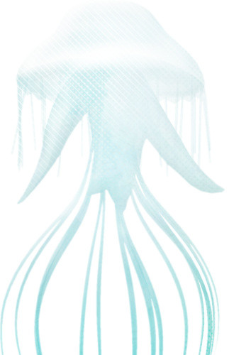 水彩水母矢量PNG