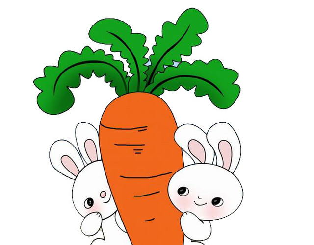 卡通兔子胡萝卜素材
