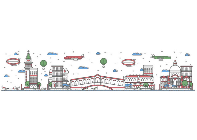 手绘建筑素材