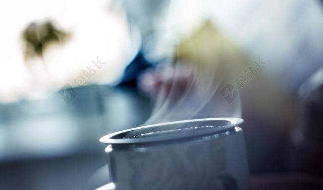 餐饮清新热气腾腾的茶饮背景图片