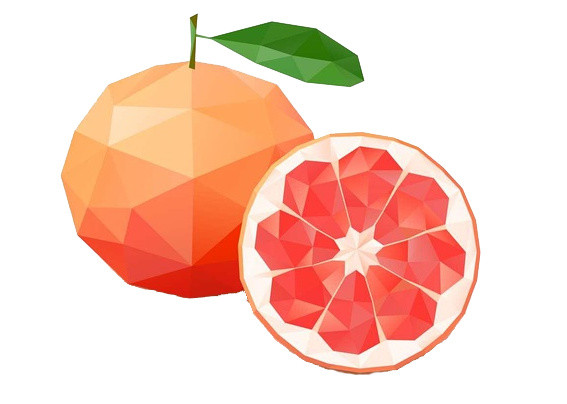 创意几何甜橙水果插画