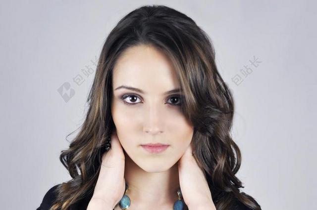 白色人像有吸引力眼睛的欧美美女模特女人女性图片